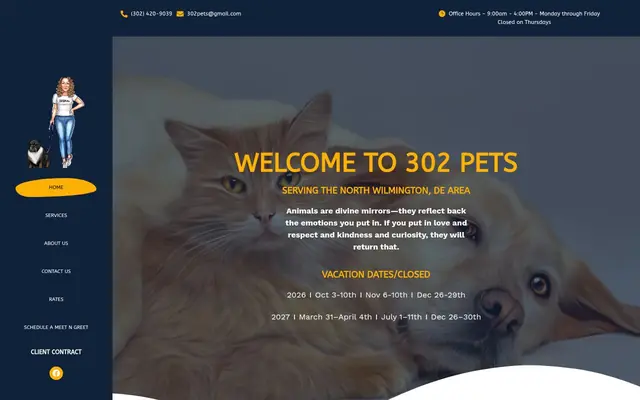 Homepage of 302 Pets – cat sitter in Chadds Ford, PA