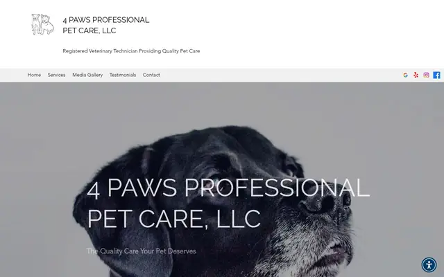 Homepage of 4 Paws Professional Pet Care, LLC – cat sitter in Milpitas, CA