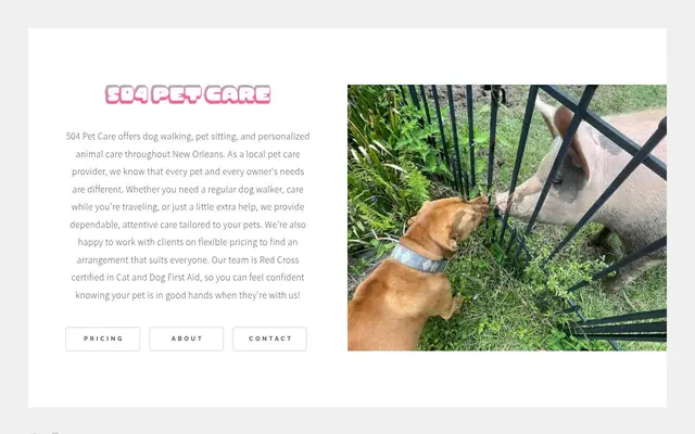 Homepage of 504 Pet Care – cat sitter in Louisiana
