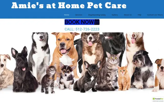Homepage of Amie's At Home Pet Care – cat sitter in Hutto, TX