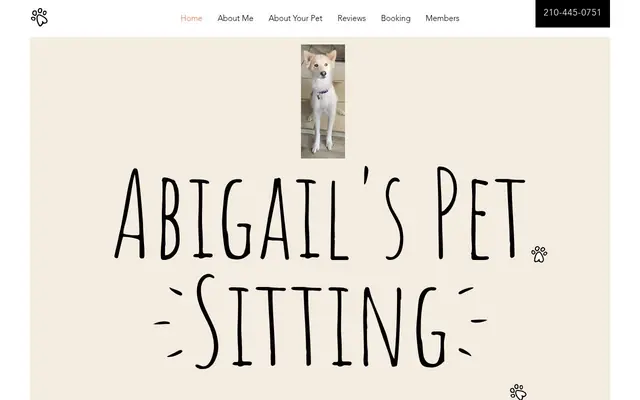 Homepage of Abigail’s Pet Sitting – cat sitter in Leon Valley, TX