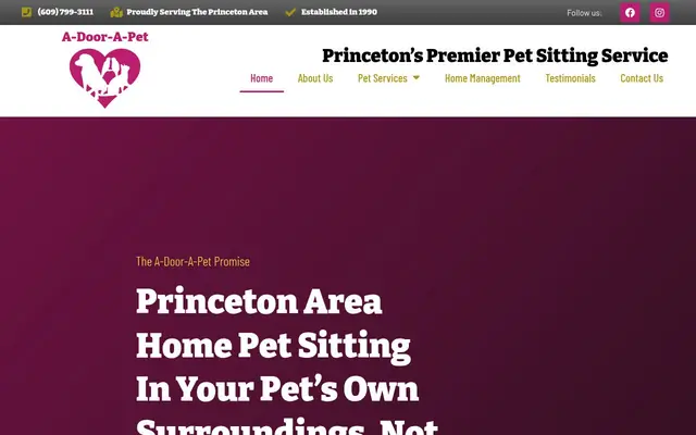 Homepage of A-Door-A-Pet – cat sitter in Plainsboro Township, NJ