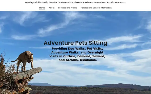 Homepage of Adventure Pets Sitting – cat sitter in Edmond, OK