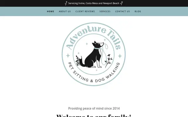 Homepage of Adventure Tails Pets LLC – cat sitter in Costa Mesa, CA