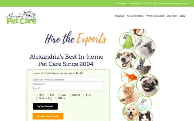Homepage of Alexandria Pet Care, Inc – cat sitter in Alexandria, VA