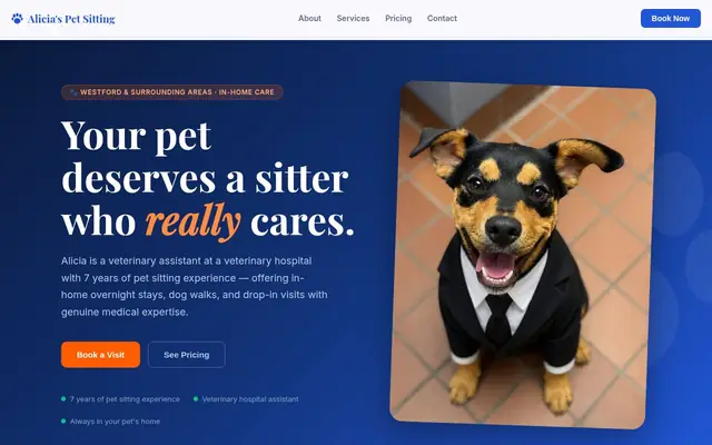 Homepage of Alicia’s pet sitting – cat sitter in Bolton, MA