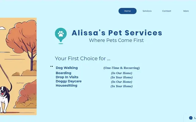 Homepage of Alissa's Pet Services – cat sitter in California
