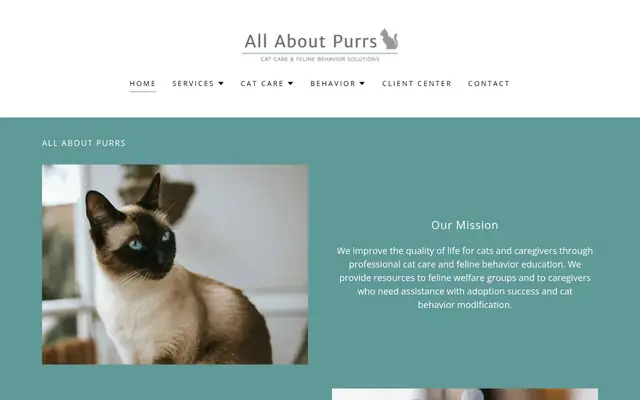 Homepage of All About Purrs, Cat Care & Feline Behavior Solutions – cat sitter in Las Vegas, NV