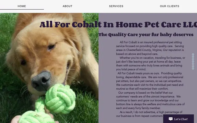 Homepage of All For Cobalt LLC – cat sitter in Chesterfield, VA