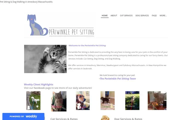 Homepage of Periwinkle Pet Sitting – cat sitter in Exeter, NH