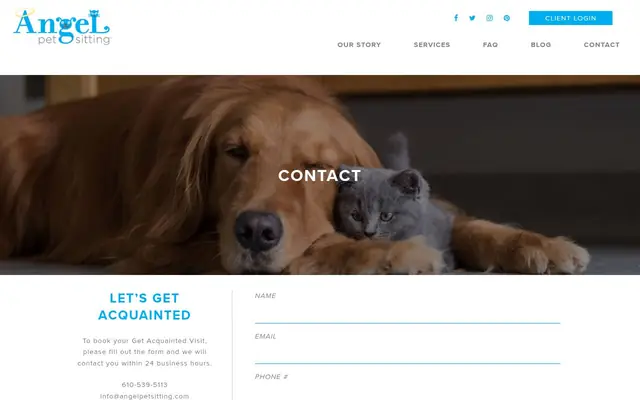 Homepage of Angel Pet Sitting – cat sitter in Norristown, PA