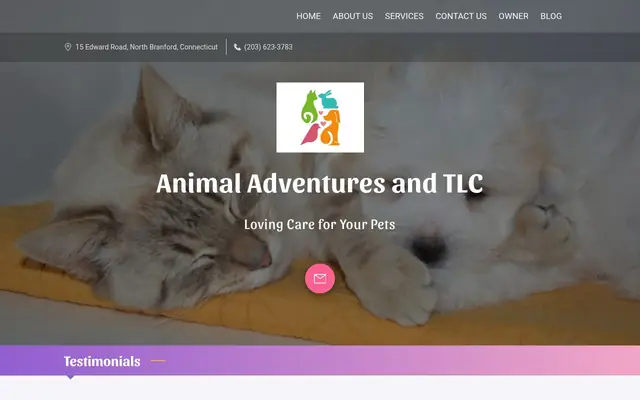 Homepage of Animal Adventures and TLC, LLC – cat sitter in North Branford, CT