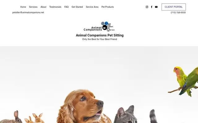 Homepage of Animal Companions Pet Sitting – cat sitter in Houston, TX