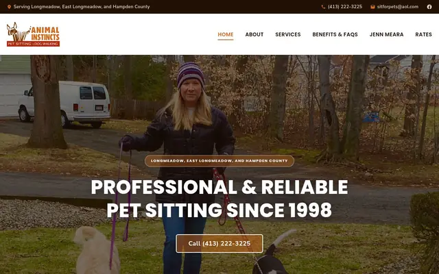 Homepage of Animal Instincts Pet Sitting – cat sitter in East Longmeadow, MA