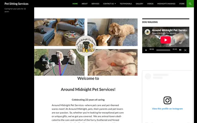 Homepage of Around Midnight Pet Services LLC – cat sitter in Ashburn, VA