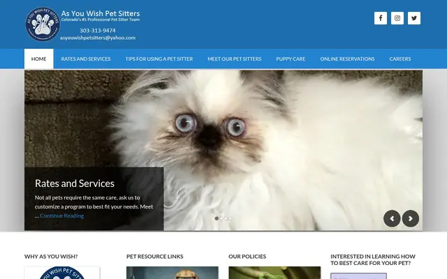Homepage of As You Wish Pet Sitters – cat sitter in Centennial, CO