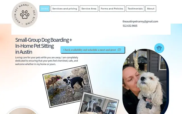 Homepage of Austin Pet Nanny – cat sitter in Austin, TX
