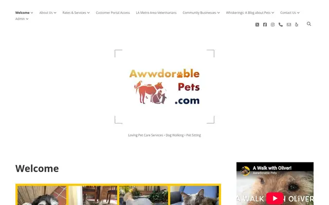 Homepage of Awwdorable Pets – cat sitter in Pasadena, CA
