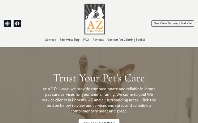 Homepage of AZ Tail Wag – cat sitter in Glendale, AZ