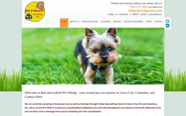 Homepage of Bart & Gabriel Pet Sitting LLC – cat sitter in Ohio