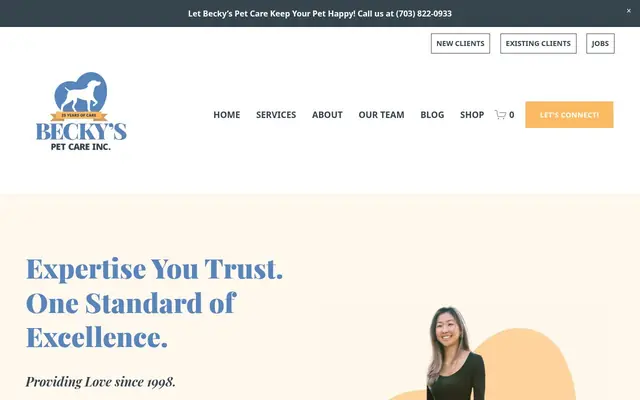 Homepage of Becky's Pet Care Inc. – cat sitter in Springfield, VA