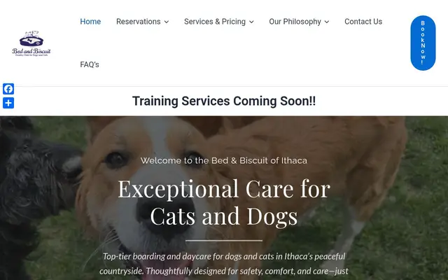 Homepage of Bed and Biscuit of Ithaca - Country Club for Dogs and Cats – cat sitter in Ithaca, NY