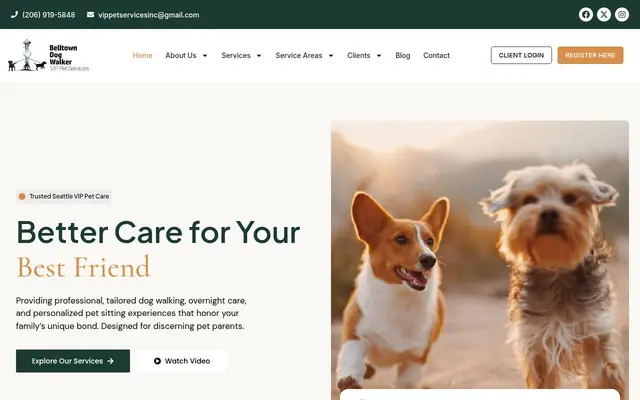 Homepage of Belltown Dog Walker – cat sitter in Seattle, WA