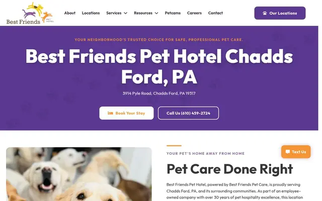 Homepage of Best Friends Pet Hotel – cat sitter in Chadds Ford, PA