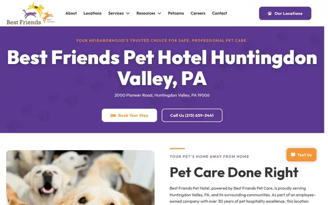 Homepage of Best Friends Pet Hotel – cat sitter in Huntingdon Valley, PA