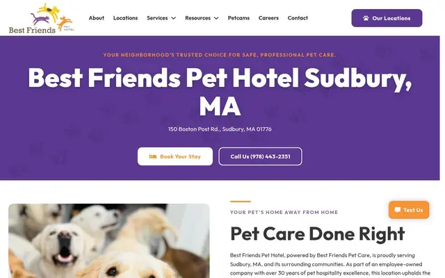 Homepage of Best Friends Pet Hotel – cat sitter in Sudbury, MA