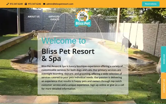 Homepage of Bliss Pet Resort – cat sitter in Prosper, TX