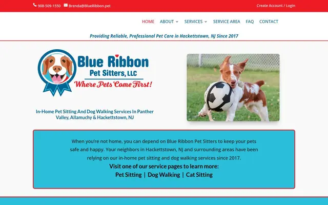 Homepage of Blue Ribbon Pet Sitters – cat sitter in Hackettstown, NJ