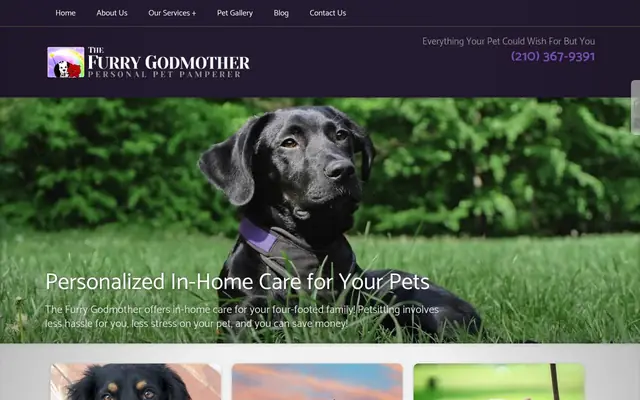 Homepage of The Furry Godmother Pet Sitting – cat sitter in Hollywood Park, TX