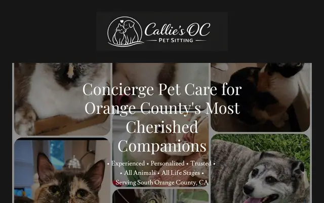Homepage of Callie's OC Pet Sitting – cat sitter in Ladera Ranch, CA