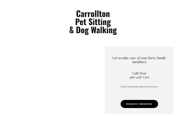 Homepage of Carrollton Pet -Sitting – cat sitter in Carrollton, TX