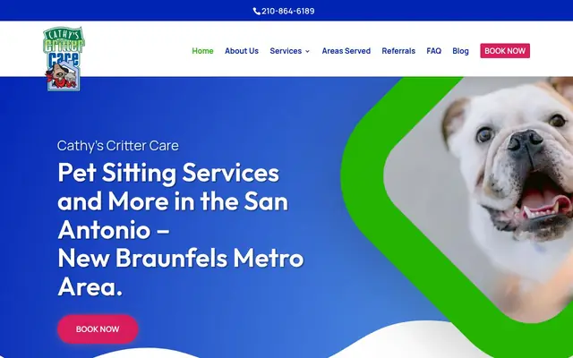 Homepage of Cathy's Critter Care – cat sitter in Hollywood Park, TX