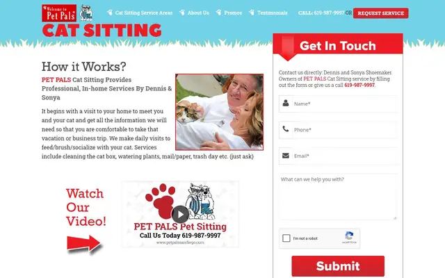 Homepage of Pet Pals Cat Sitting San Diego – cat sitter in San Diego, CA