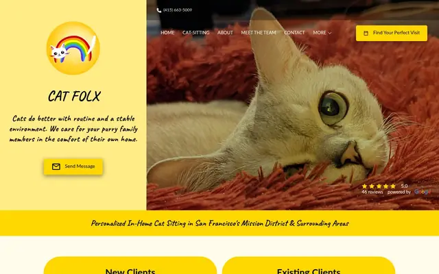 Homepage of Cat Folx San Francisco – cat sitter in San Francisco, CA