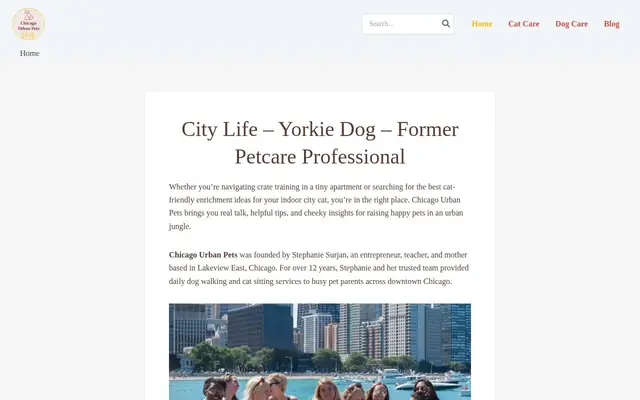 Homepage of Chicago Urban Pets – cat sitter in Chicago, IL
