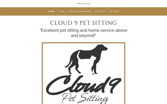 Homepage of Cloud 9 ® Pet Sitting, LLC – cat sitter in Arizona