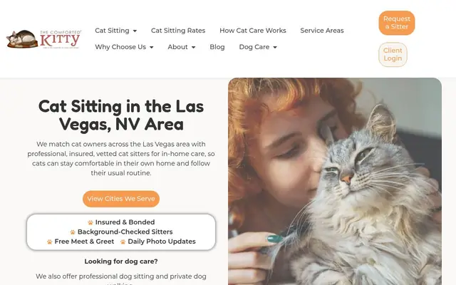 Homepage of The Comforted Kitty – cat sitter in Nevada