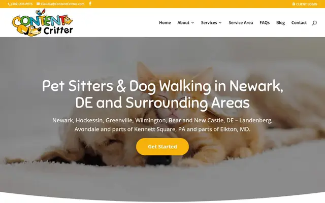 Homepage of Content Critter - Pet Sitters & Dog Walking – cat sitter in Chadds Ford, PA