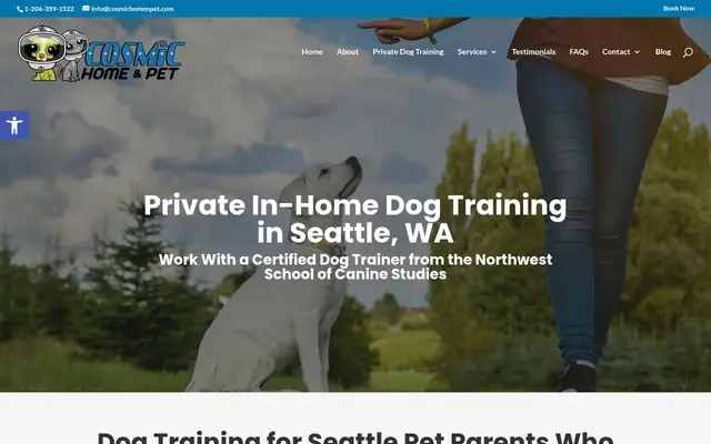 Homepage of Cosmic Home & Pet – cat sitter in Seattle, WA