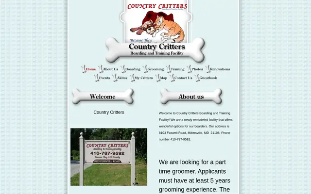 Homepage of Country Critters – cat sitter in Millersville, MD