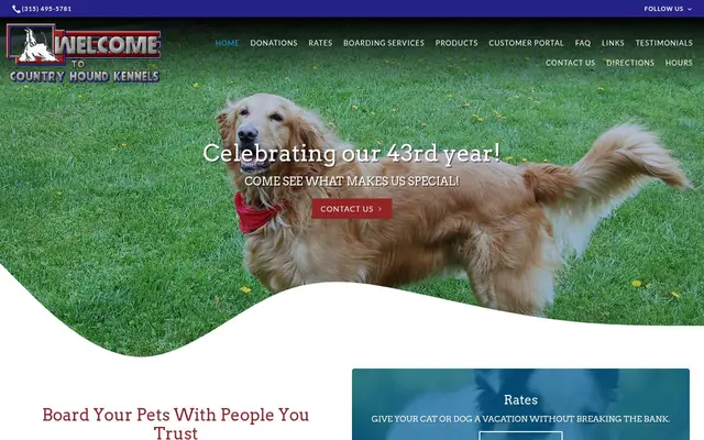 Homepage of Country Hound Kennels – cat sitter in Munnsville, NY