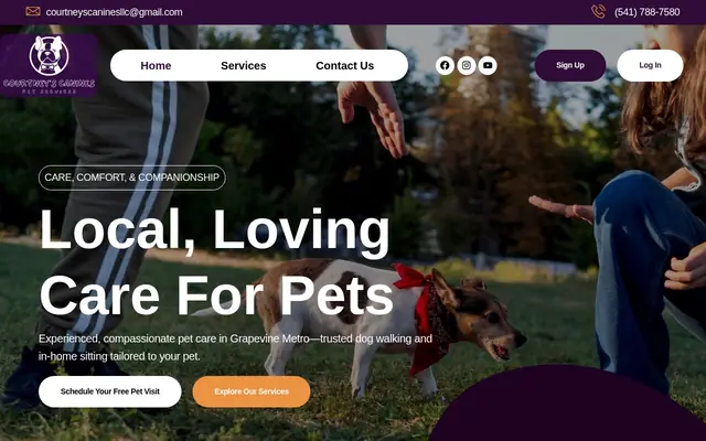 Homepage of Courtney's Canines Pet Services – cat sitter in Euless, TX