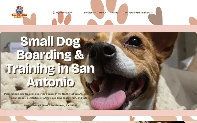 Homepage of Cozy Casita de Pets – cat sitter in Leon Valley, TX