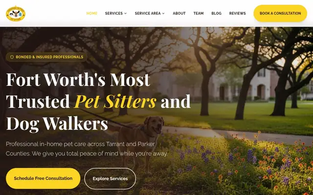 Homepage of Creekside Critters Pet Sitters – cat sitter in Fort Worth, TX