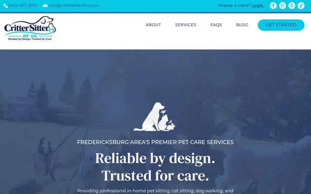 Homepage of Critter Sitter of VA – cat sitter in Fredericksburg, VA