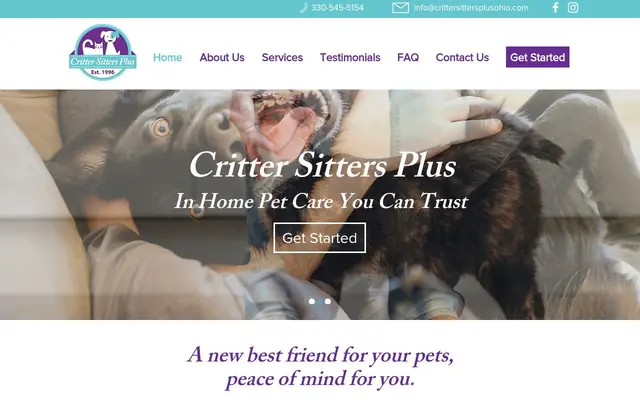 Homepage of Critter Sitters Plus, LLC – cat sitter in Canfield, OH